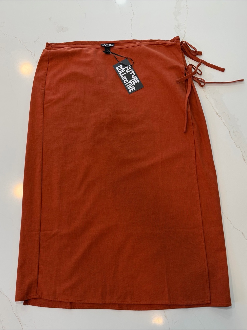 Rust Tie- Midi wrap Skirt